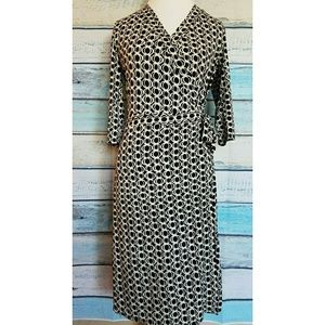Bisou Bisou Geometric Print Wrap Dress